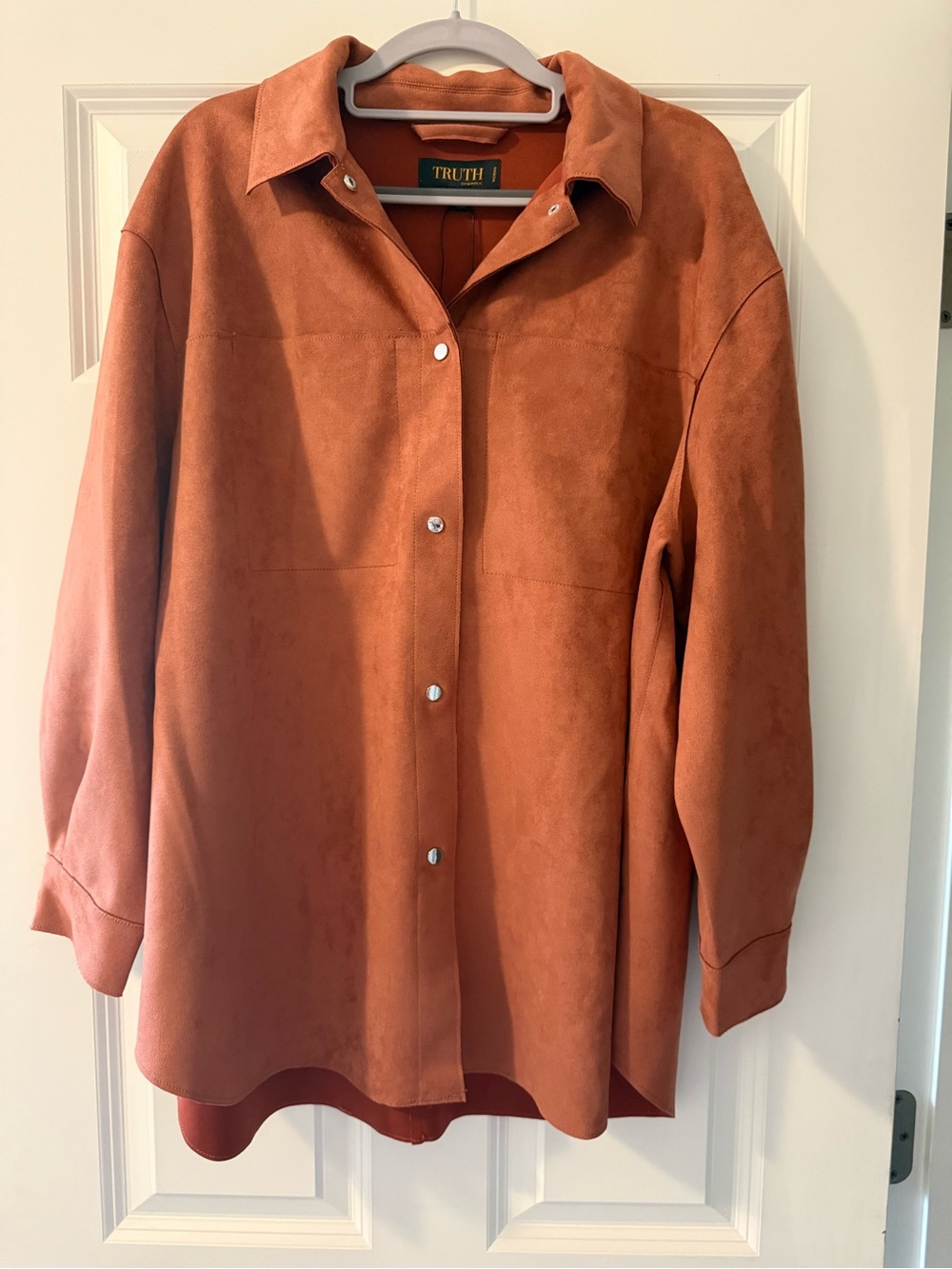 Truth Rust Suede-Effect Snap Front Jacket